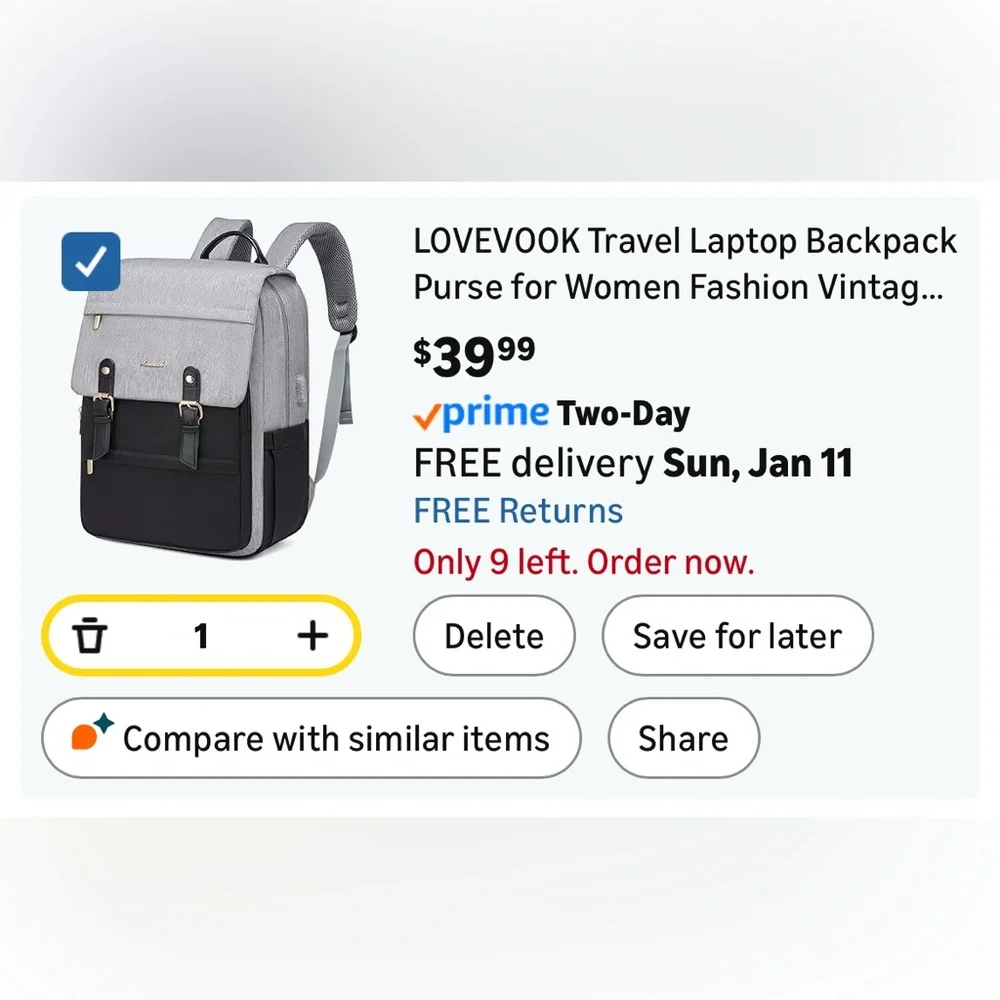LOVEVOOK Travel Laptop Backpack • Anti-Theft • Waterproof • Carry-On Approved - Picture 7 of 8